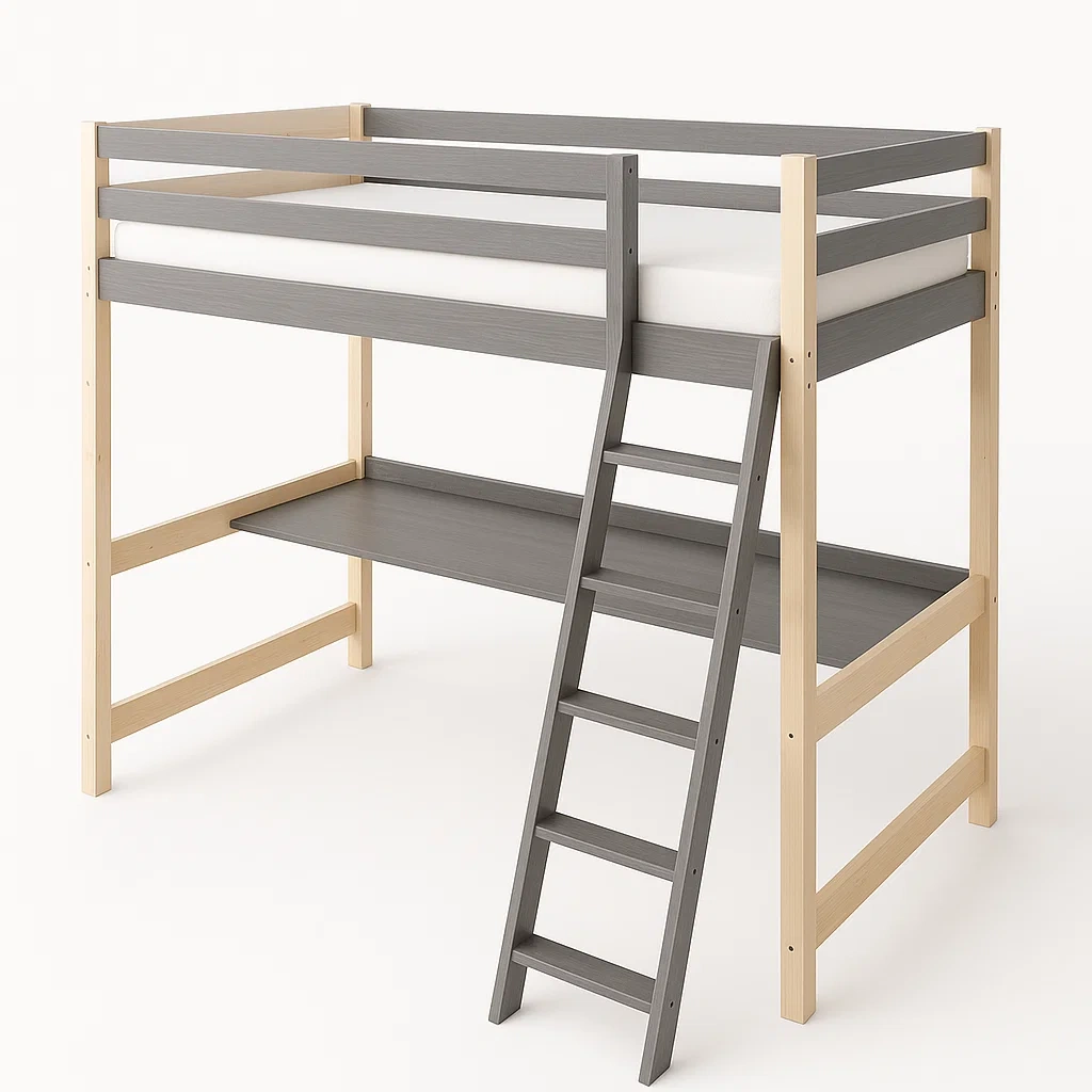 Hochbett,Hochbett aus Holz-HOMARONE