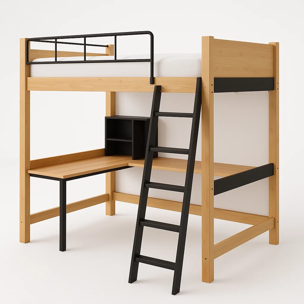 Hochbett,Hochbett aus Holz-HOMARONE