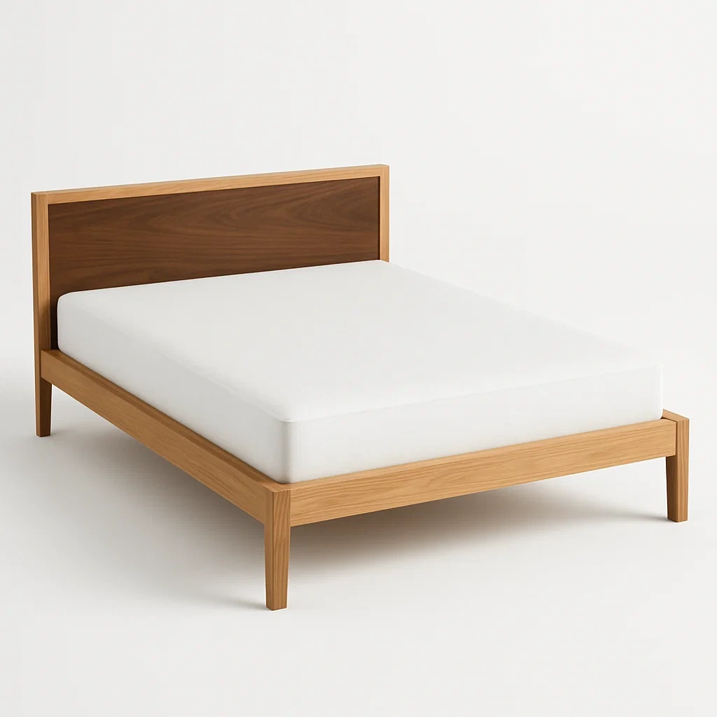 Bett mit Kopfteil,Holzbett mit Kopfteil-HOMARONE