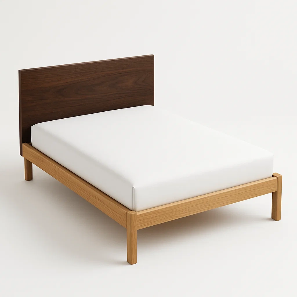 Bett mit Kopfteil,Holzbett mit Kopfteil-HOMARONE