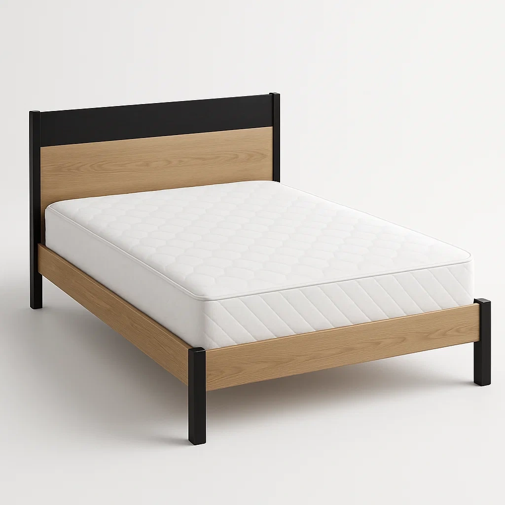 Bett mit Kopfteil,Holzbett mit Kopfteil-HOMARONE