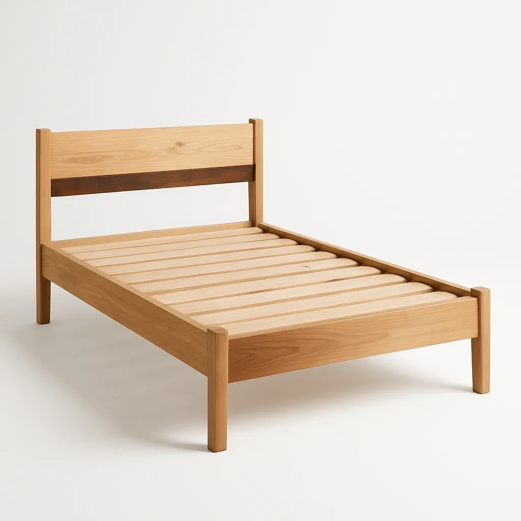Bett mit Kopfteil,Holzbett mit Kopfteil-HOMARONE