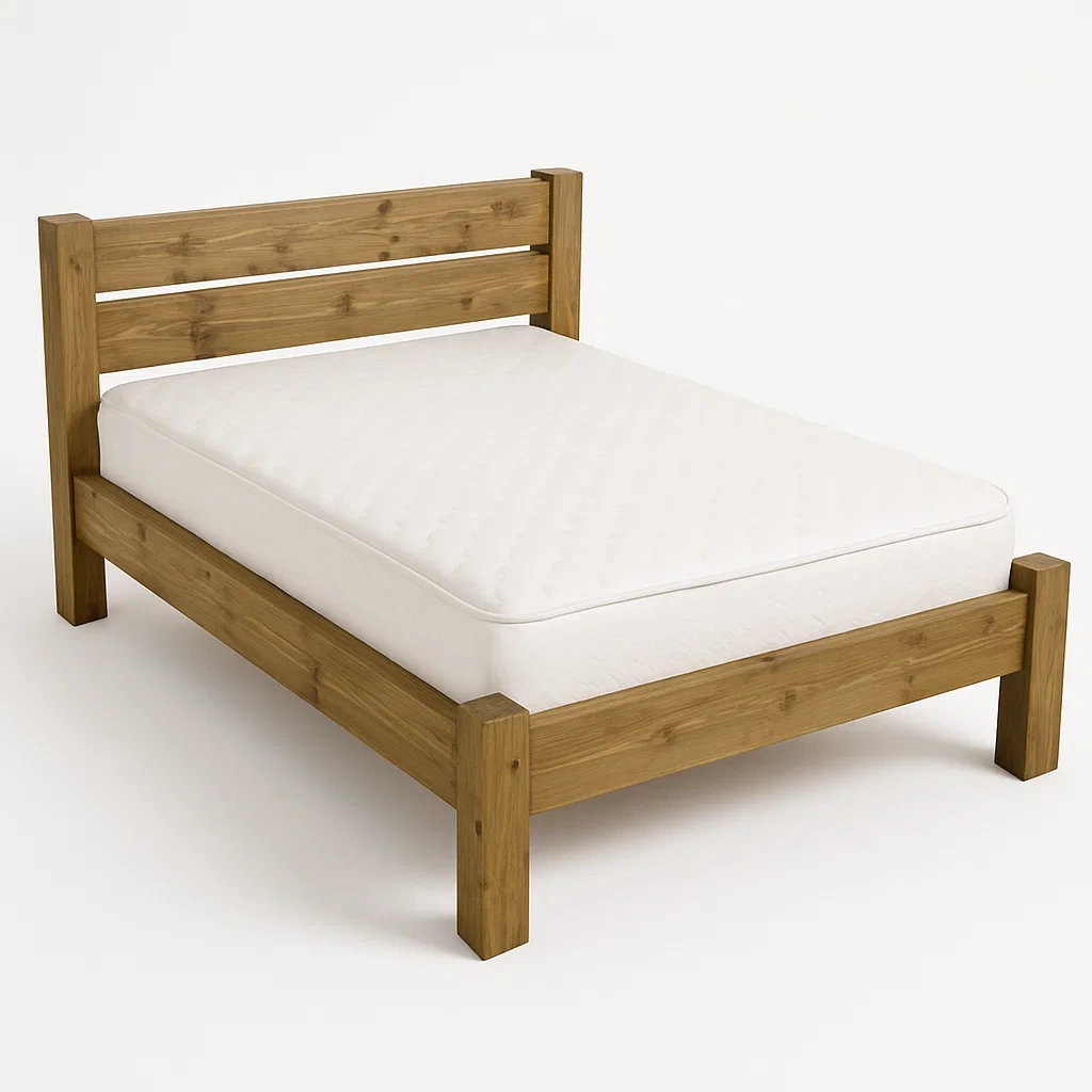 Bett mit Kopfteil,Holzbett mit Kopfteil-HOMARONE