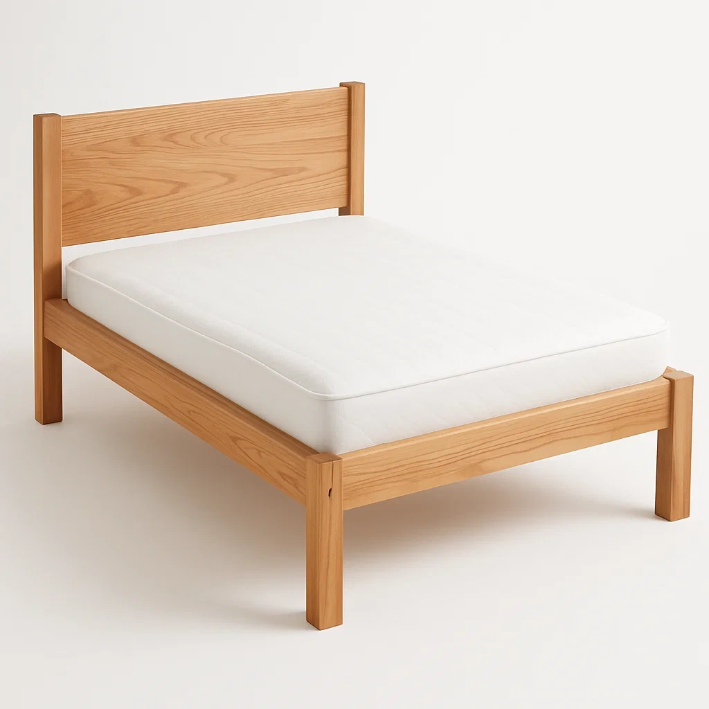 Bett mit Kopfteil,Holzbett mit Kopfteil-HOMARONE