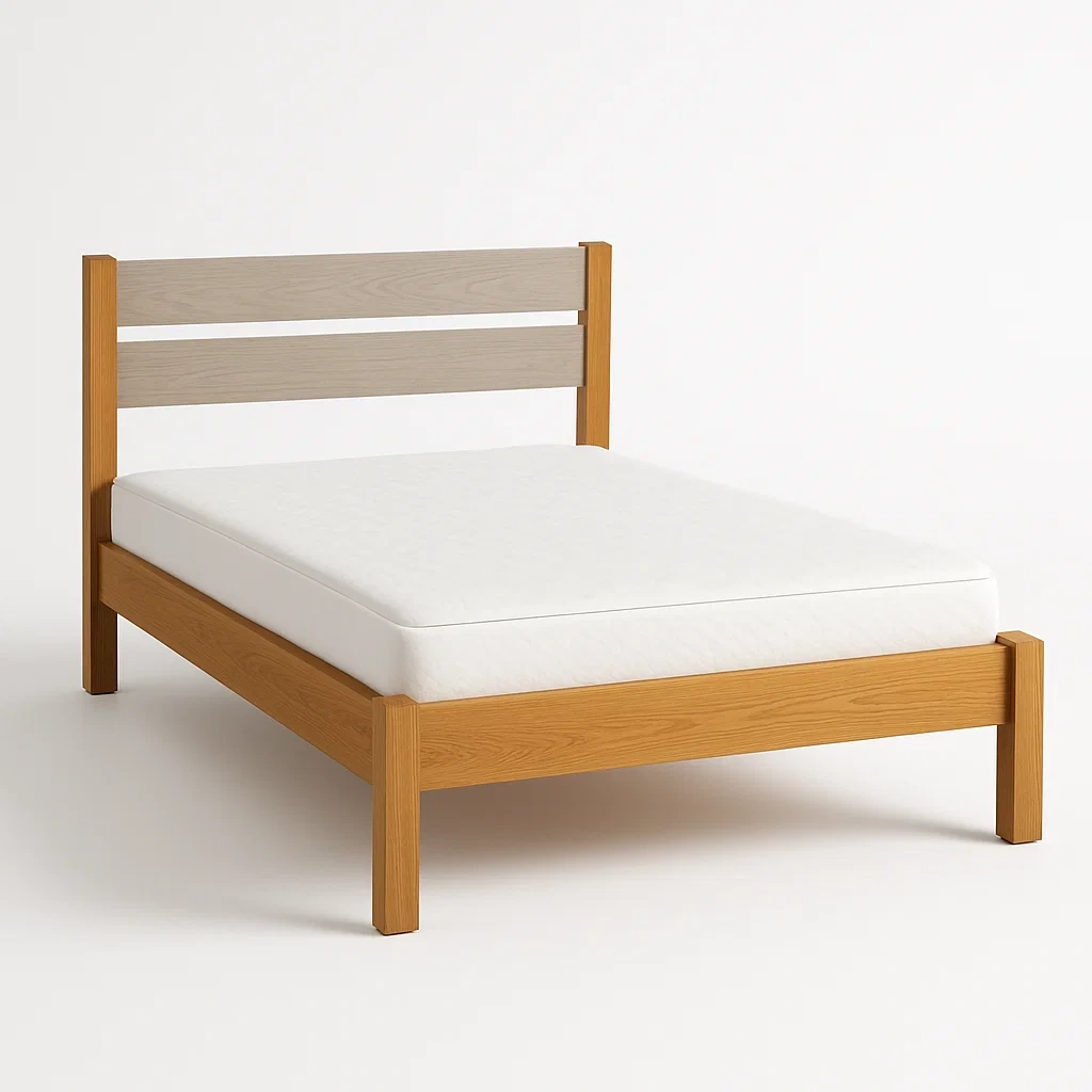 Bett mit Kopfteil,Holzbett mit Kopfteil-HOMARONE