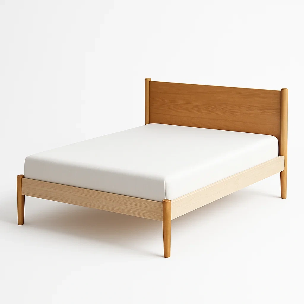 Bett mit Kopfteil,Holzbett mit Kopfteil-HOMARONE