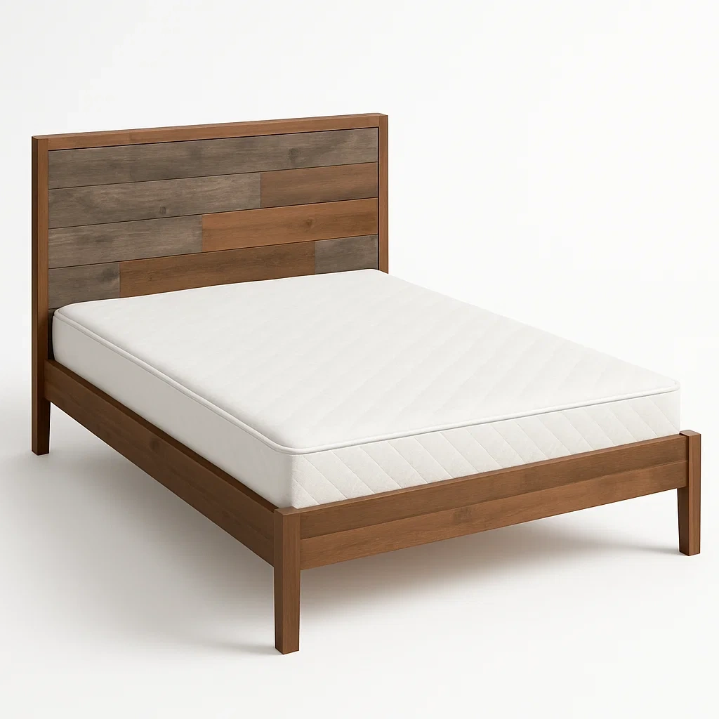 Bett mit Kopfteil,Holzbett mit Kopfteil-HOMARONE