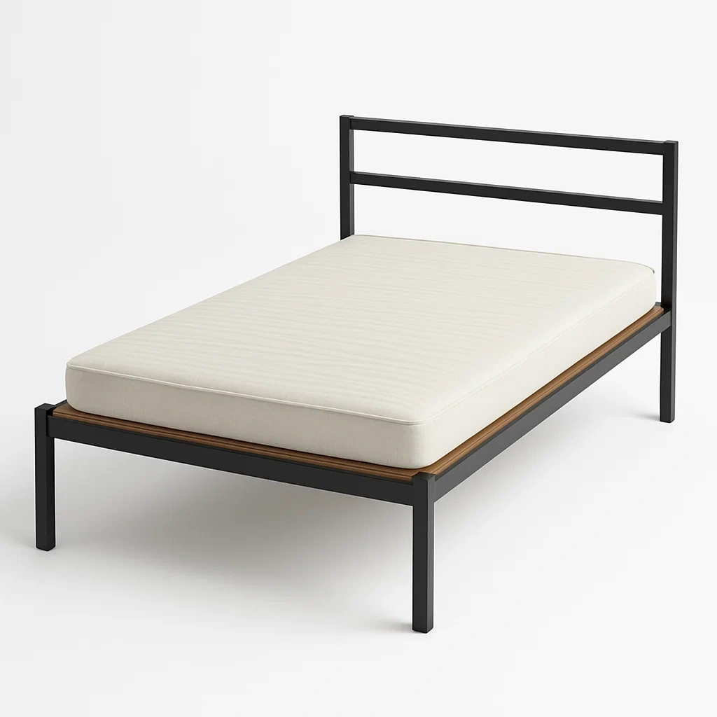 Bett mit Kopfteil,Metall-Rahmen-Bett mit Kopfteil-HOMARONE