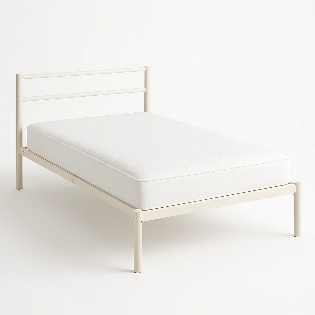 Bett mit Kopfteil,Metall-Rahmen-Bett mit Kopfteil-HOMARONE