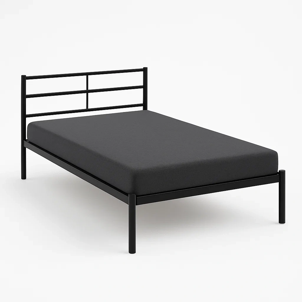 Bett mit Kopfteil,Metall-Rahmen-Bett mit Kopfteil-HOMARONE