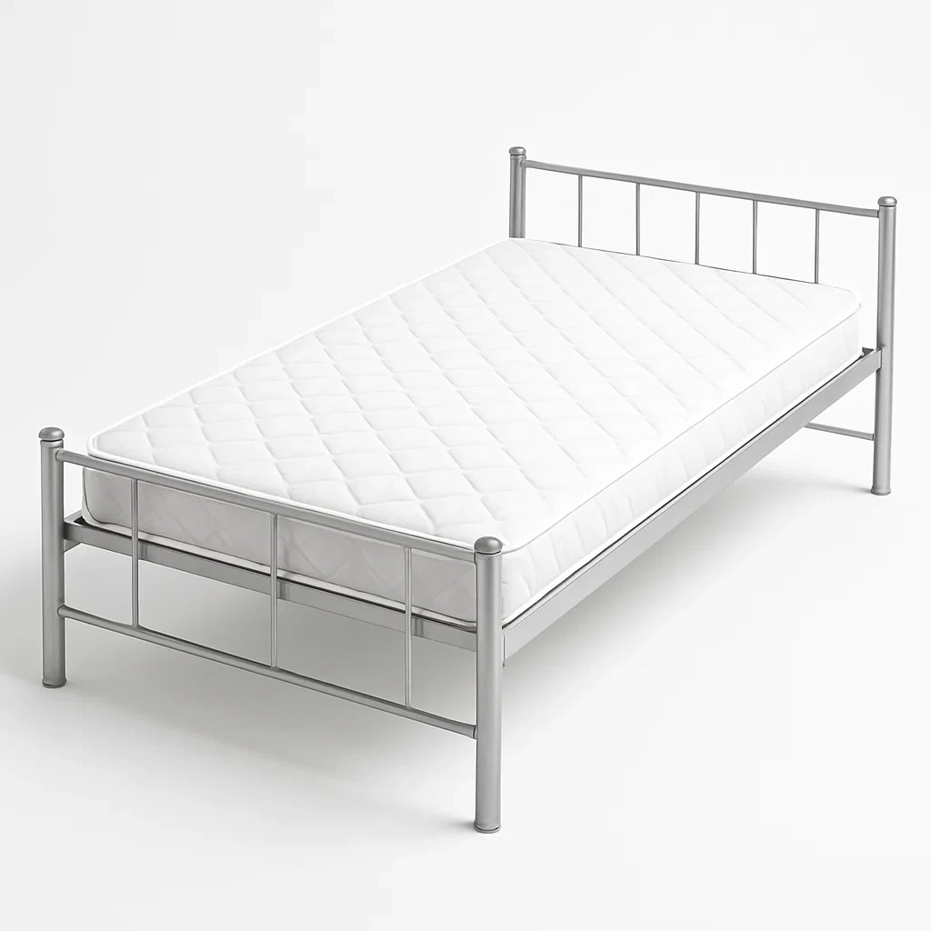 Bett mit Kopfteil,Metall-Rahmen-Bett mit Kopfteil-HOMARONE