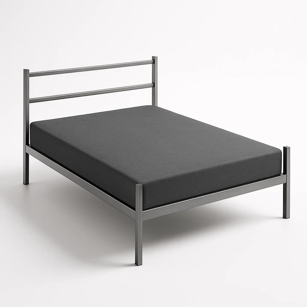 Bett mit Kopfteil,Metall-Rahmen-Bett mit Kopfteil-HOMARONE