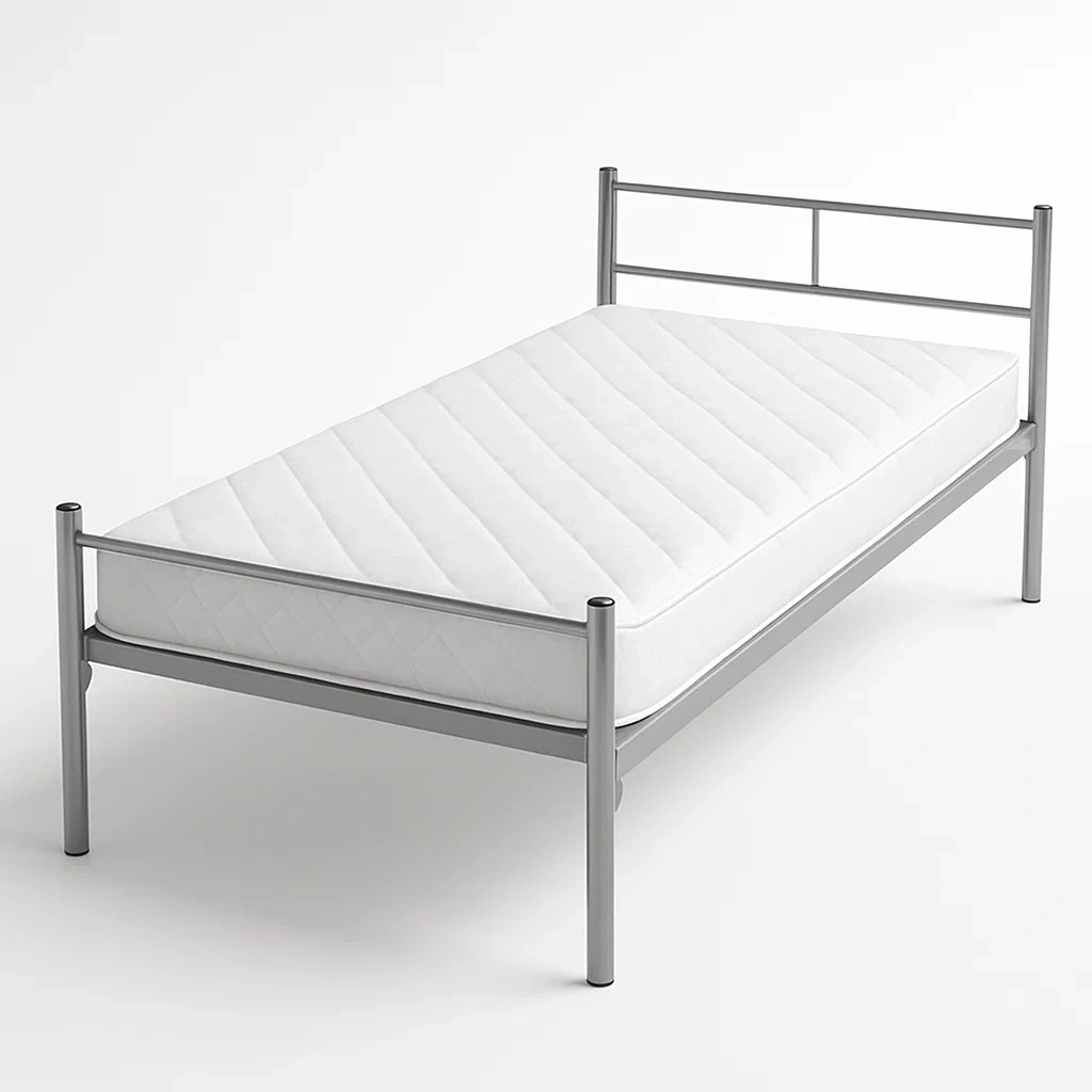 Bett mit Kopfteil,Metall-Rahmen-Bett mit Kopfteil-HOMARONE