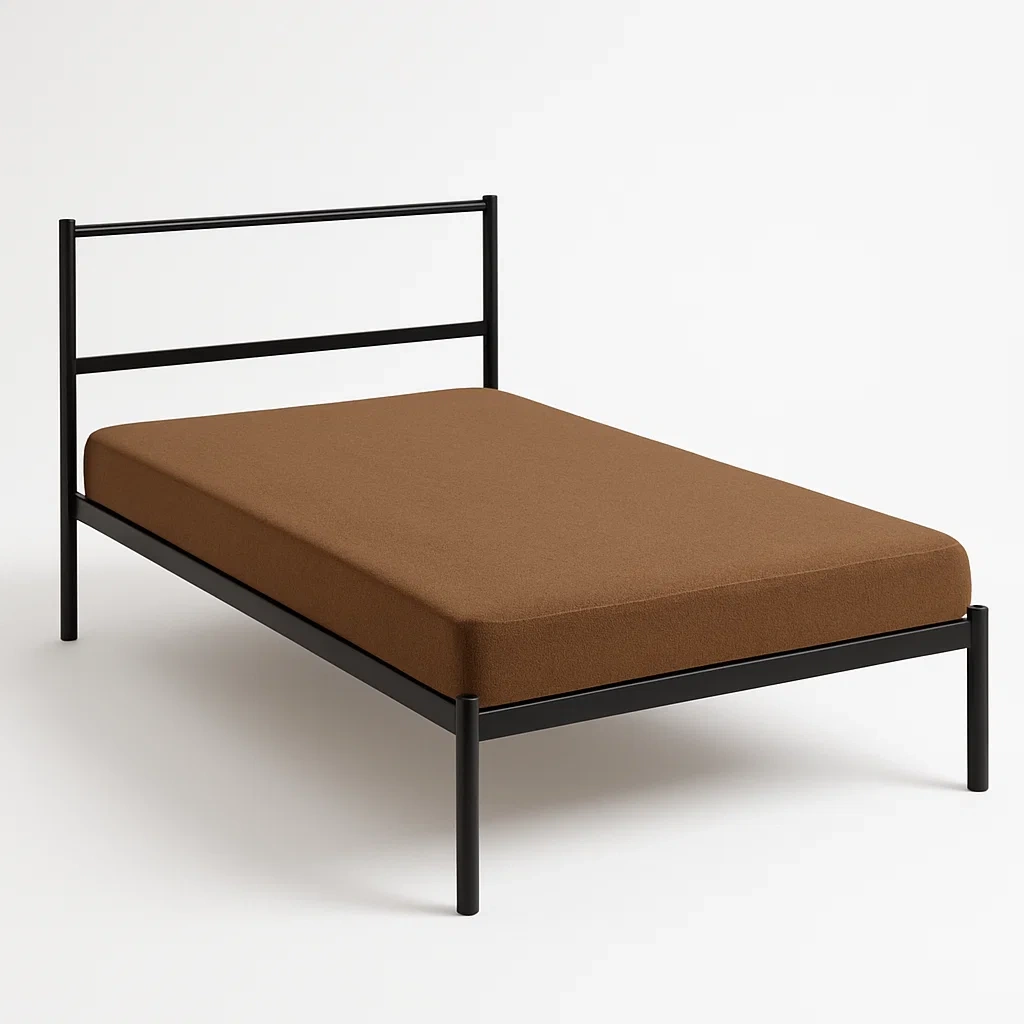 Bett mit Kopfteil,Metall-Rahmen-Bett mit Kopfteil-HOMARONE
