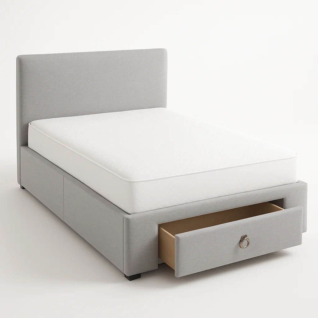 Bett mit Stauraum,Bett mit Stoffbezug und Bettkasten-HOMARONE