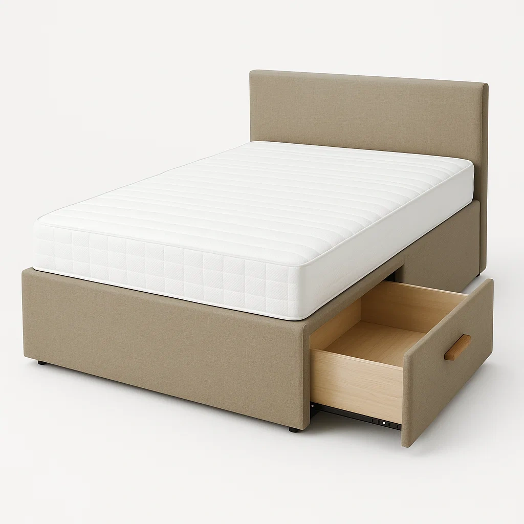 Bett mit Stauraum,Bett mit Stoffbezug und Bettkasten-HOMARONE