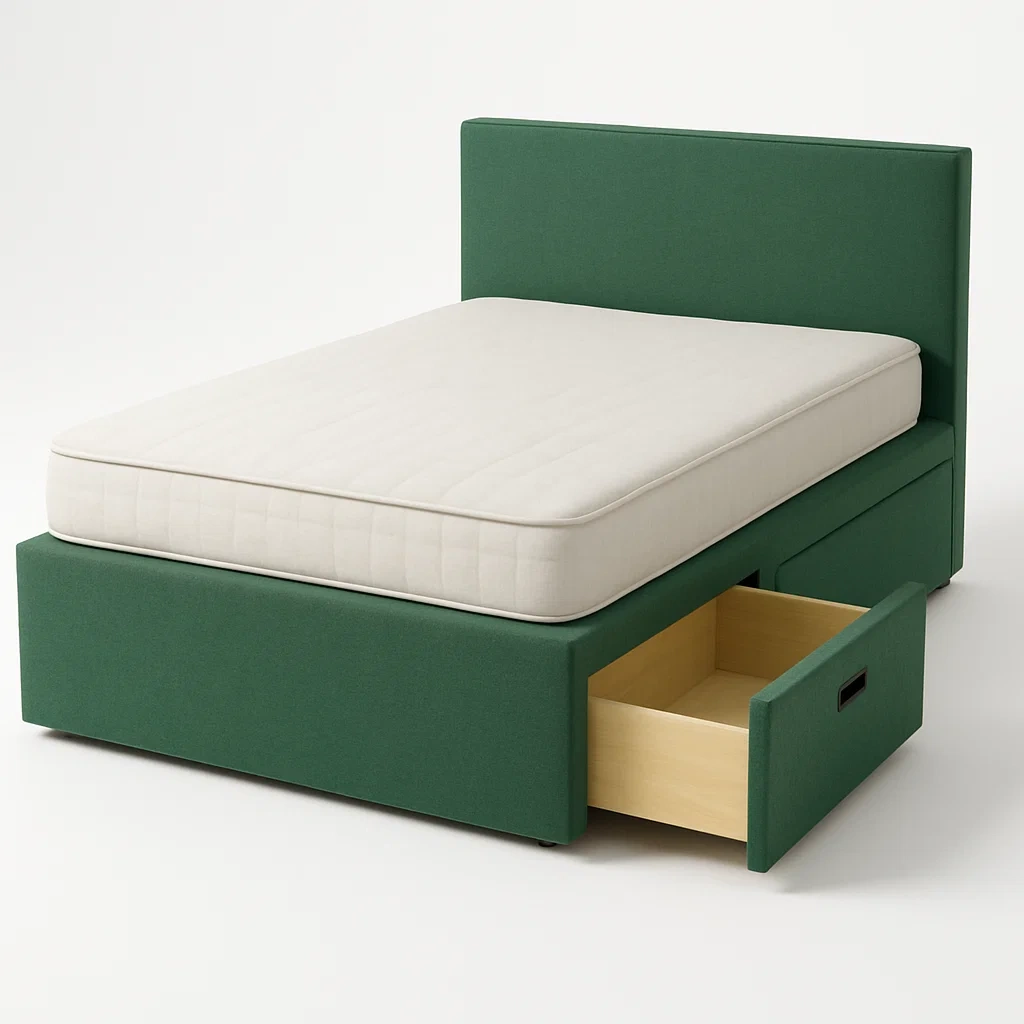 Bett mit Stauraum,Bett mit Stoffbezug und Bettkasten-HOMARONE