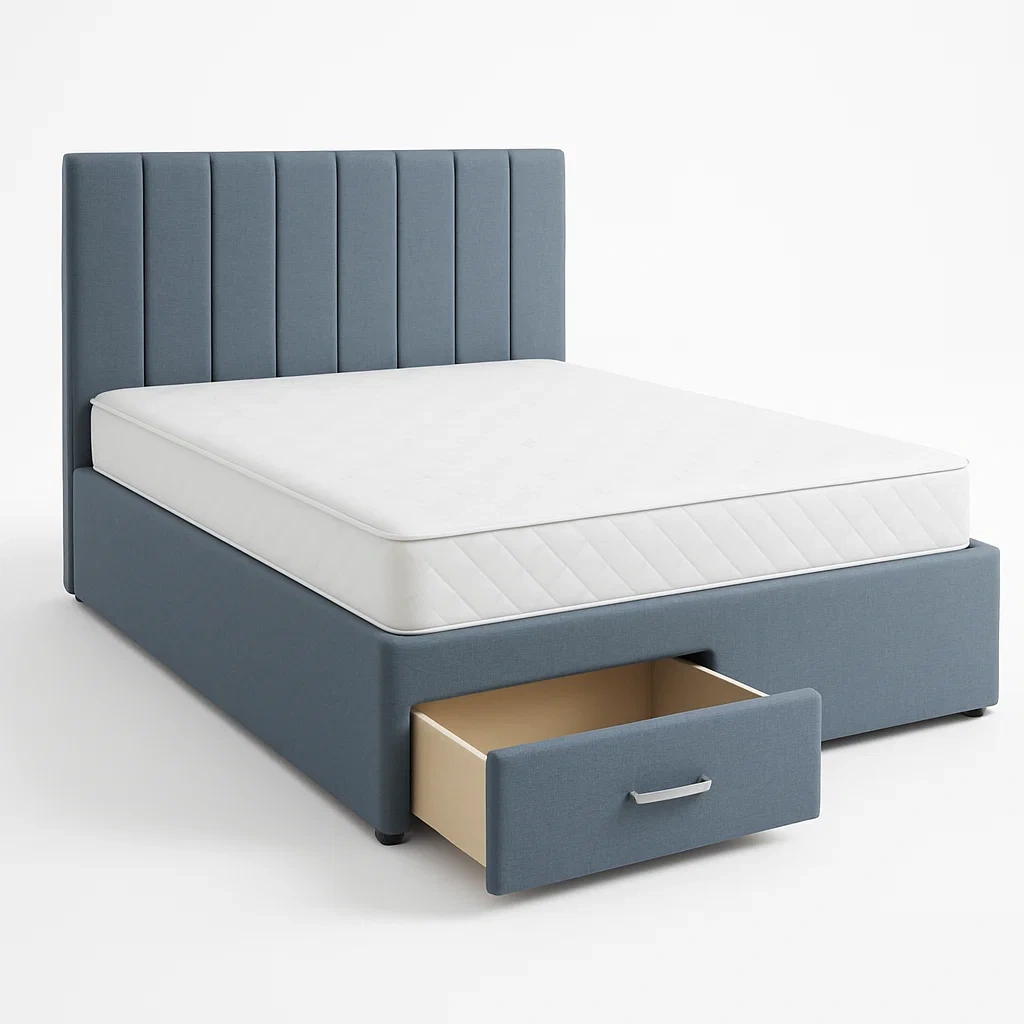Bett mit Stauraum,Bett mit Stoffbezug und Bettkasten-HOMARONE