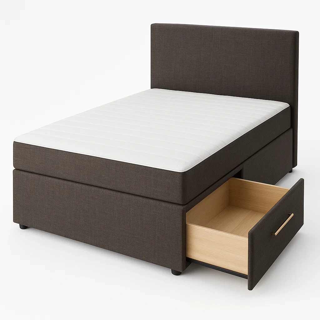 Bett mit Stauraum,Bett mit Stoffbezug und Bettkasten-HOMARONE