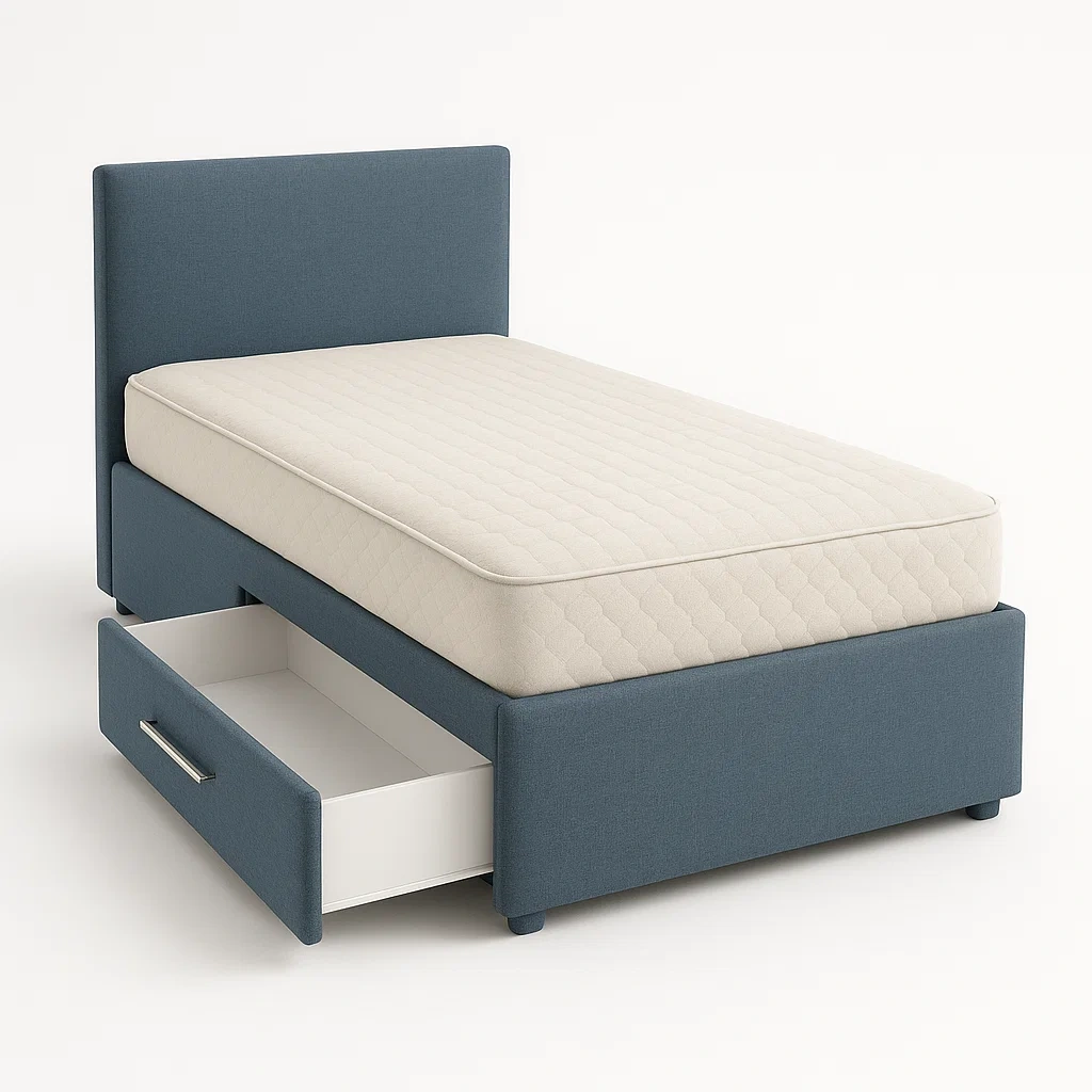 Bett mit Stauraum,Bett mit Stoffbezug und Bettkasten-HOMARONE