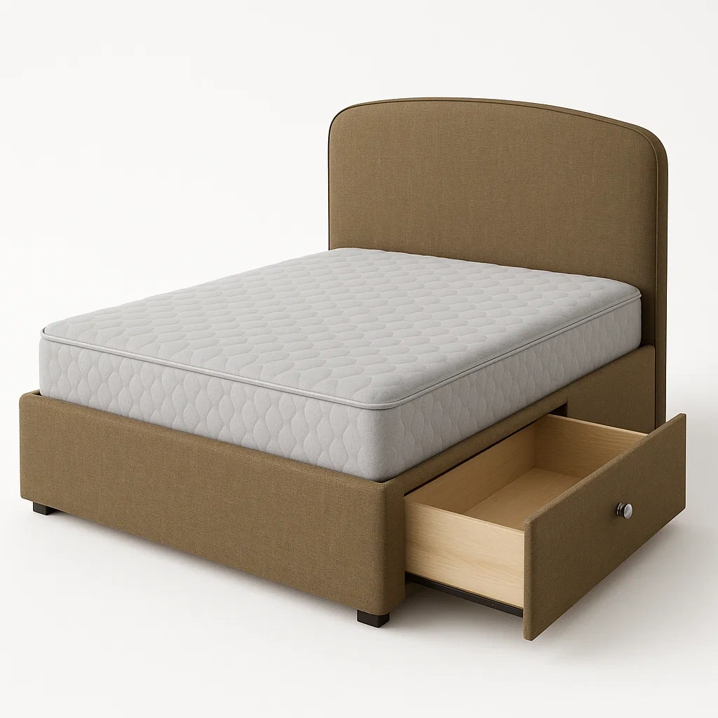 Bett mit Stauraum,Bett mit Stoffbezug und Bettkasten-HOMARONE