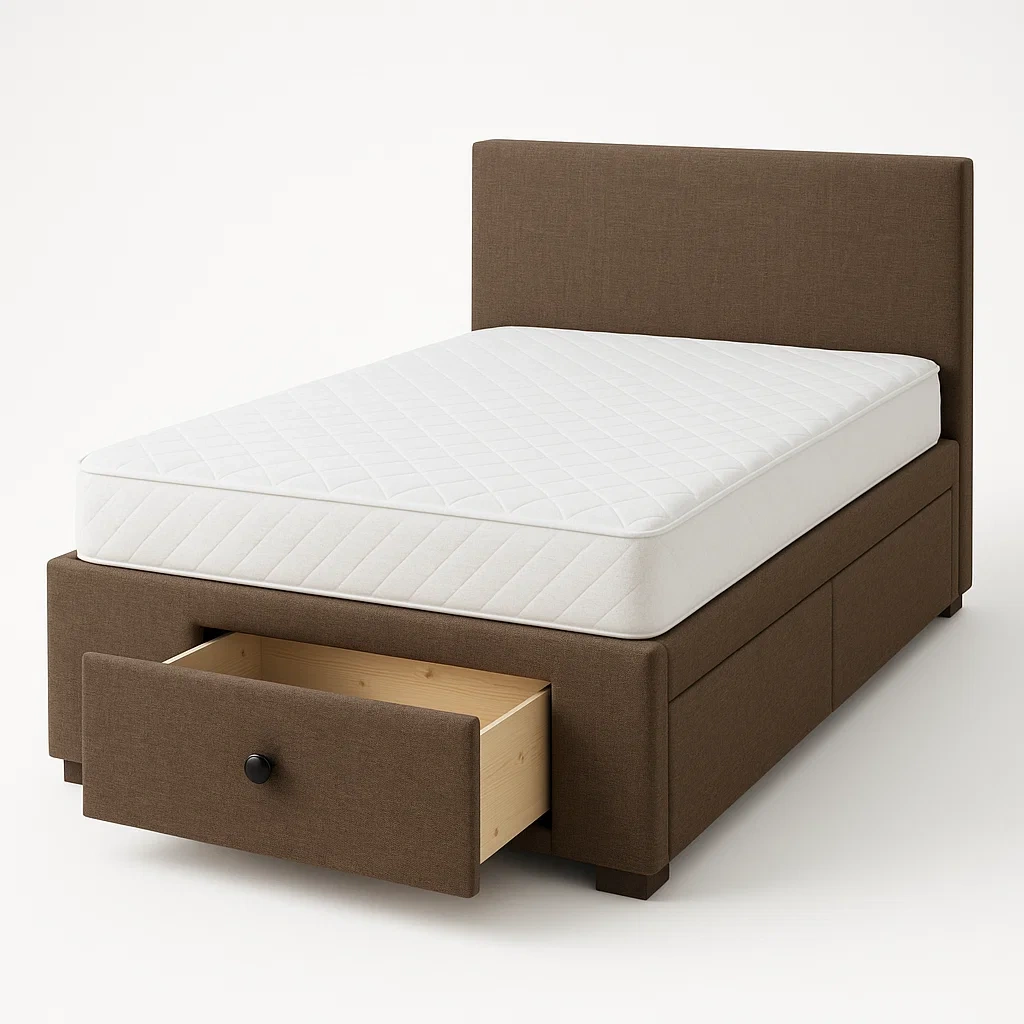Bett mit Stauraum,Bett mit Stoffbezug und Bettkasten-HOMARONE