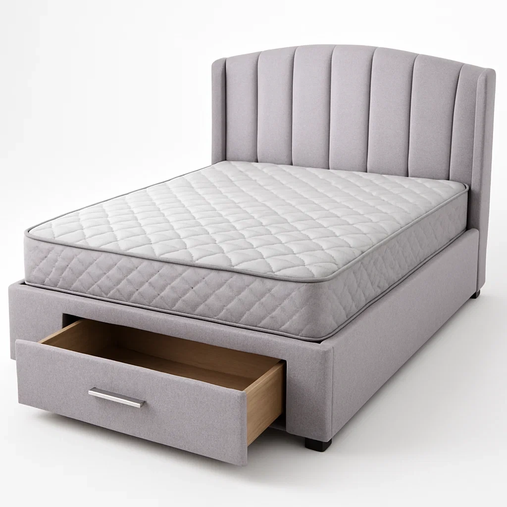 Bett mit Stauraum,Bett mit Stoffbezug und Bettkasten-HOMARONE