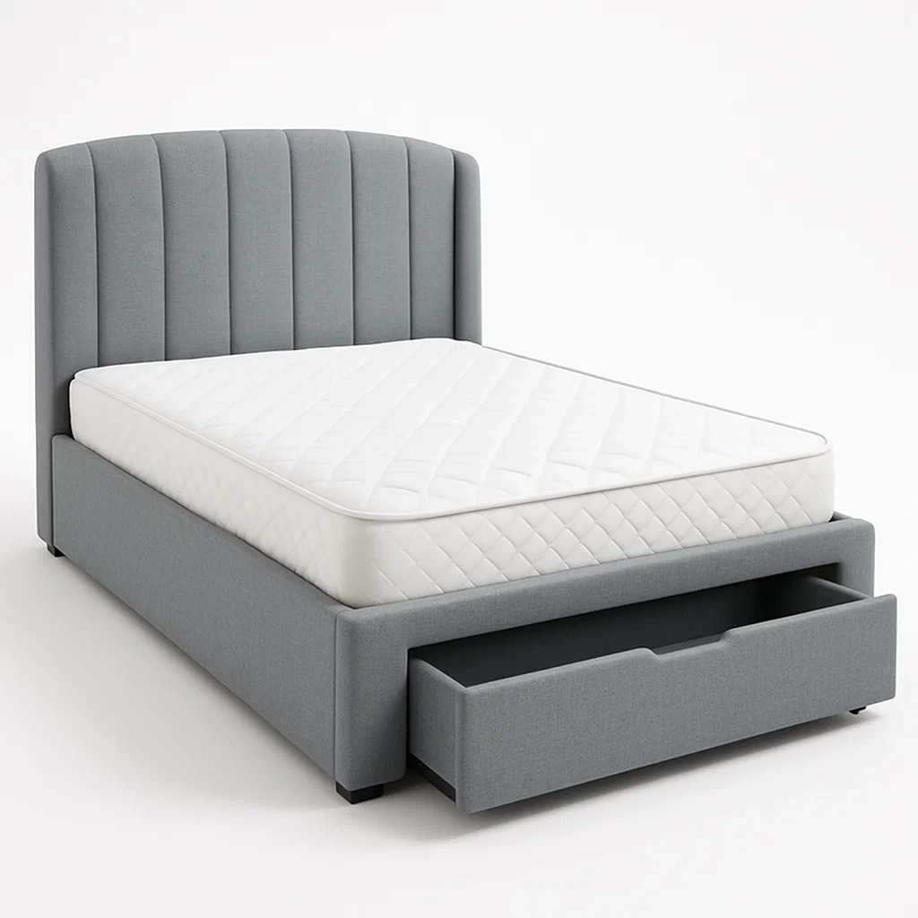 Bett mit Stauraum,Bett mit Stoffbezug und Bettkasten-HOMARONE