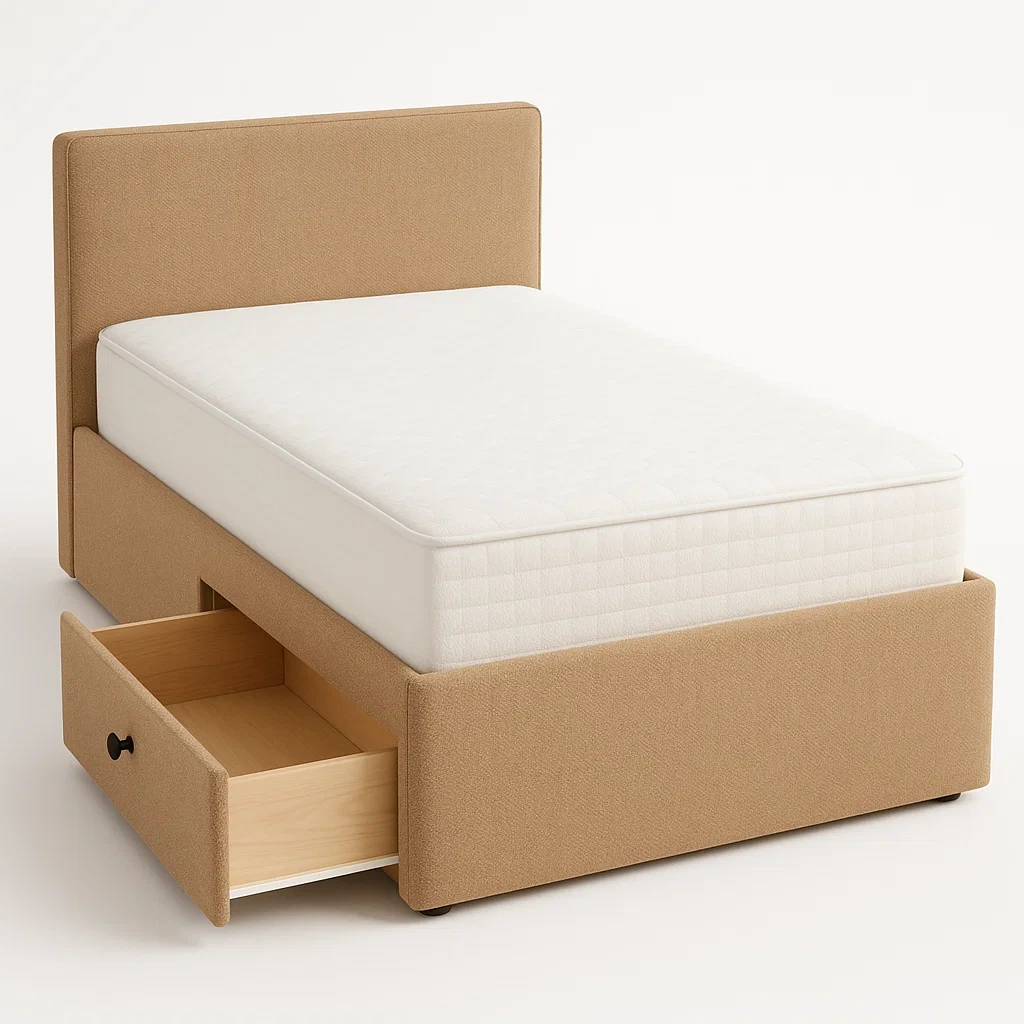 Bett mit Stauraum,Bett mit Stoffbezug und Bettkasten-HOMARONE
