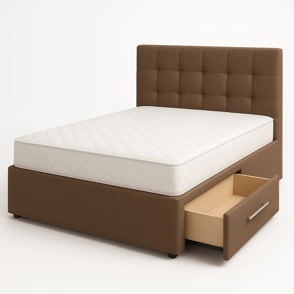 Bett mit Stauraum,Bett mit Stoffbezug und Bettkasten-HOMARONE