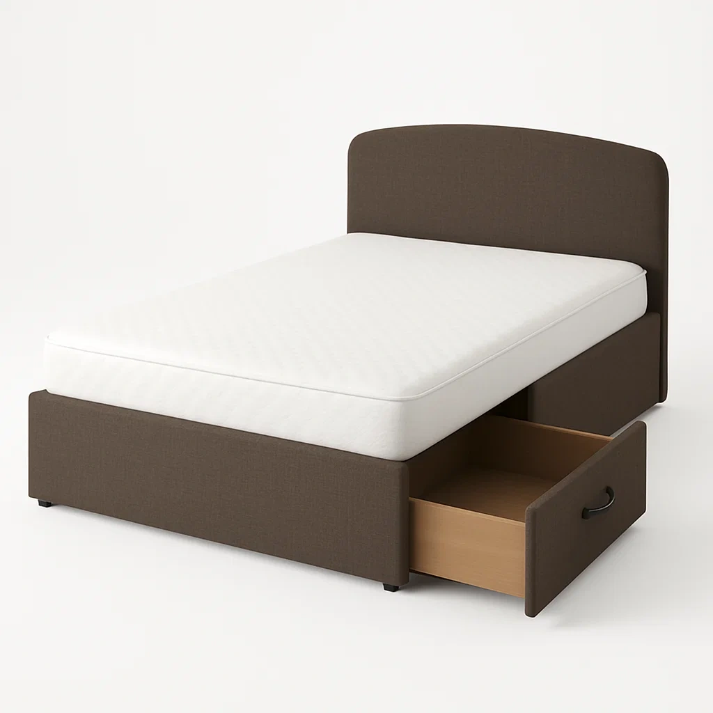 Bett mit Stauraum,Bett mit Stoffbezug und Bettkasten-HOMARONE