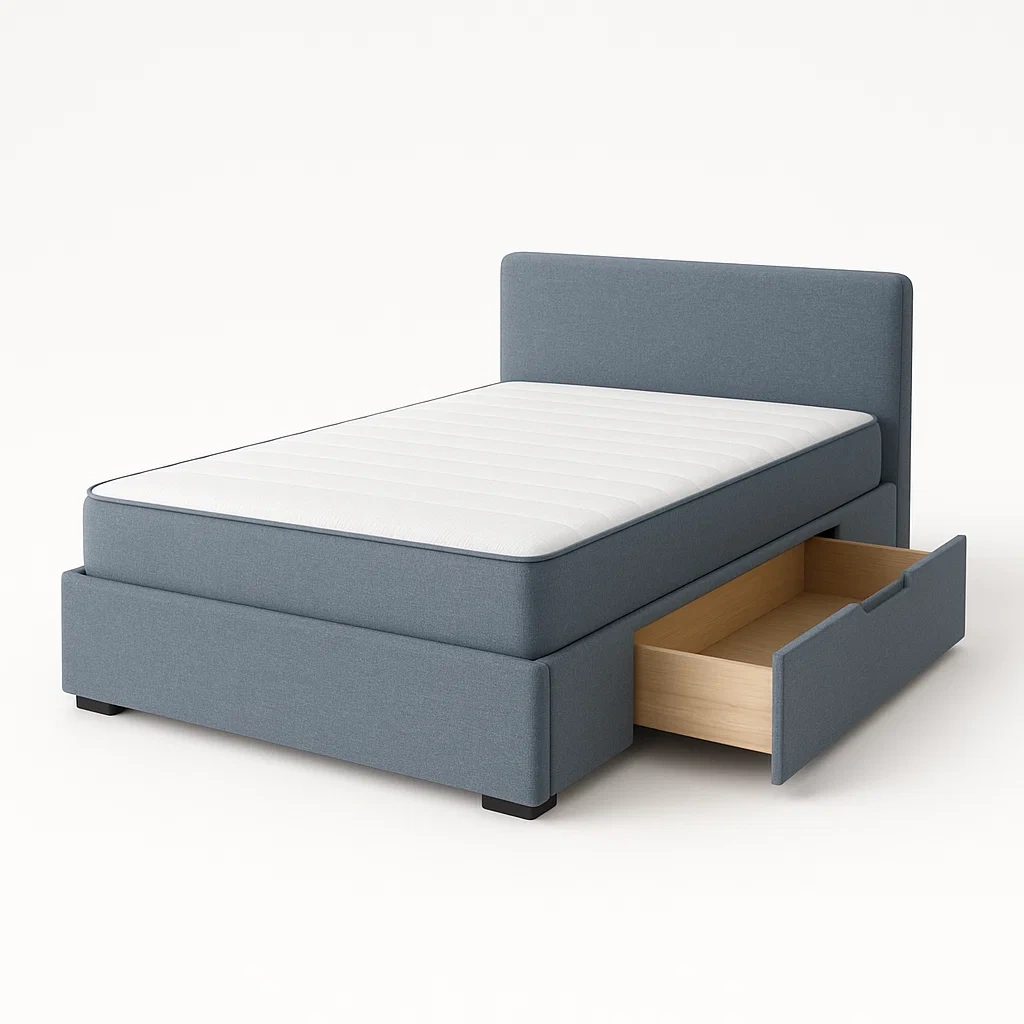 Bett mit Stauraum,Bett mit Stoffbezug und Bettkasten-HOMARONE