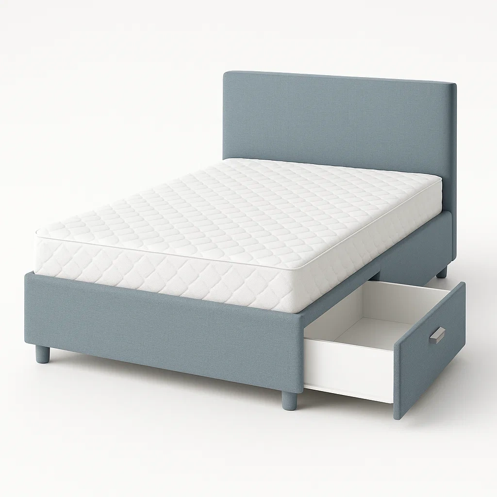 Bett mit Stauraum,Bett mit Stoffbezug und Bettkasten-HOMARONE