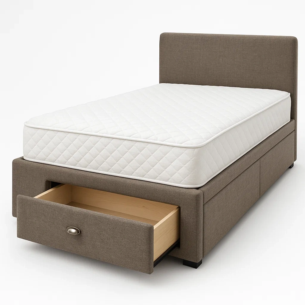 Bett mit Stauraum,Bett mit Stoffbezug und Bettkasten-HOMARONE