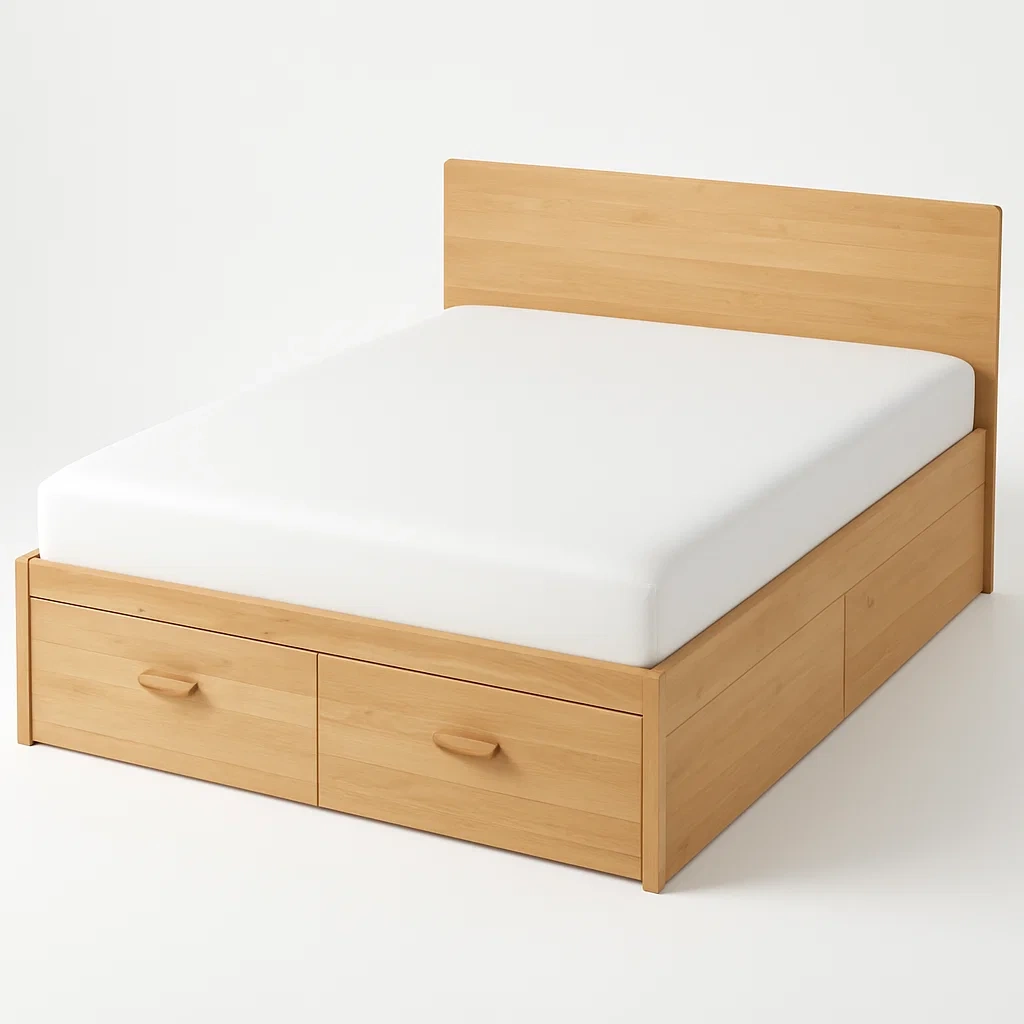 Bett mit Stauraum,Doppelbett mit Bettkasten-HOMARONE