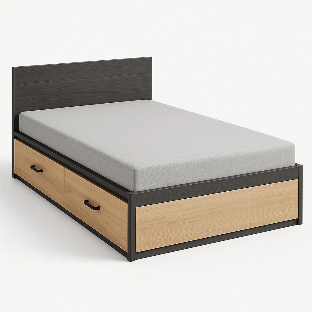 Bett mit Stauraum,Doppelbett mit Bettkasten-HOMARONE