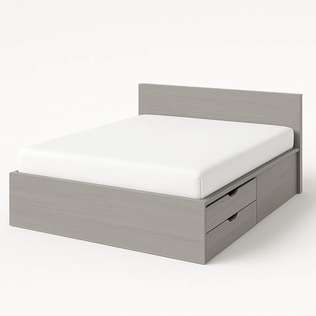Bett mit Stauraum,Doppelbett mit Bettkasten-HOMARONE
