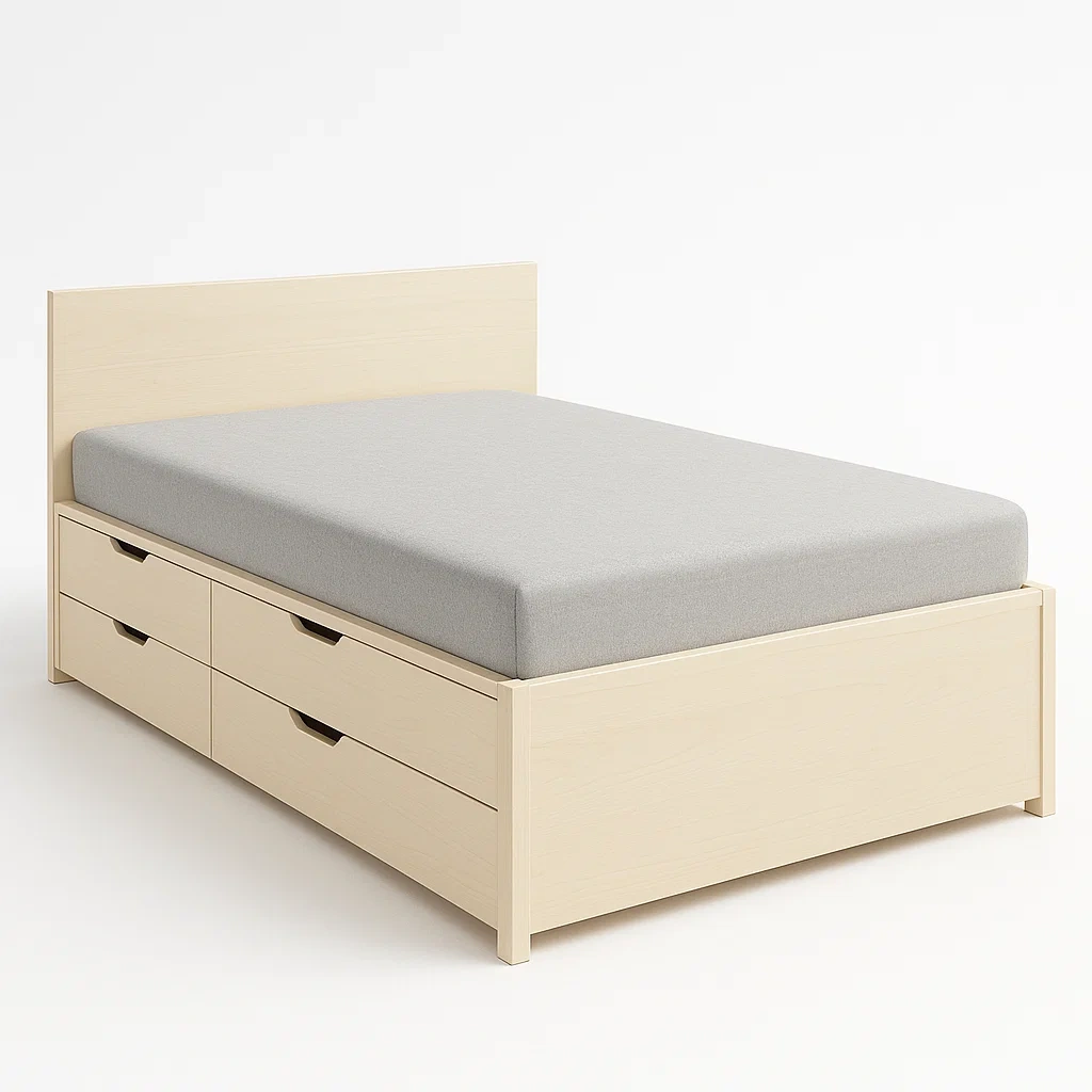 Bett mit Stauraum,Doppelbett mit Bettkasten-HOMARONE