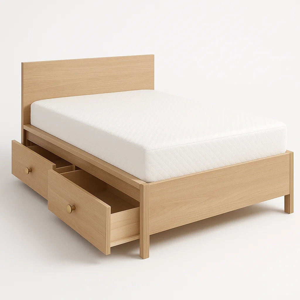 Bett mit Stauraum,Einzelbett mit Bettkasten-HOMARONE