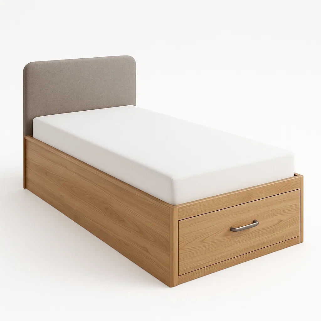 Bett mit Stauraum,Einzelbett mit Bettkasten-HOMARONE