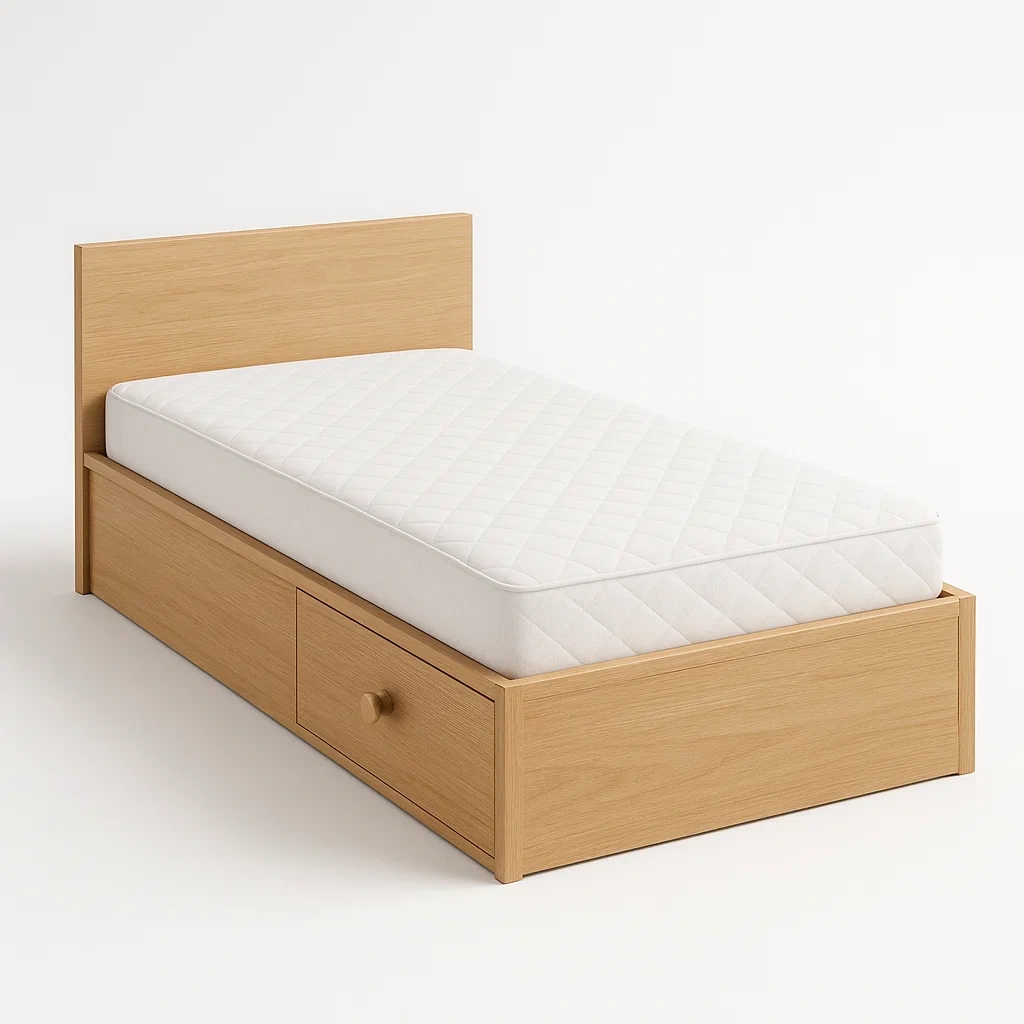 Bett mit Stauraum,Einzelbett mit Bettkasten-HOMARONE