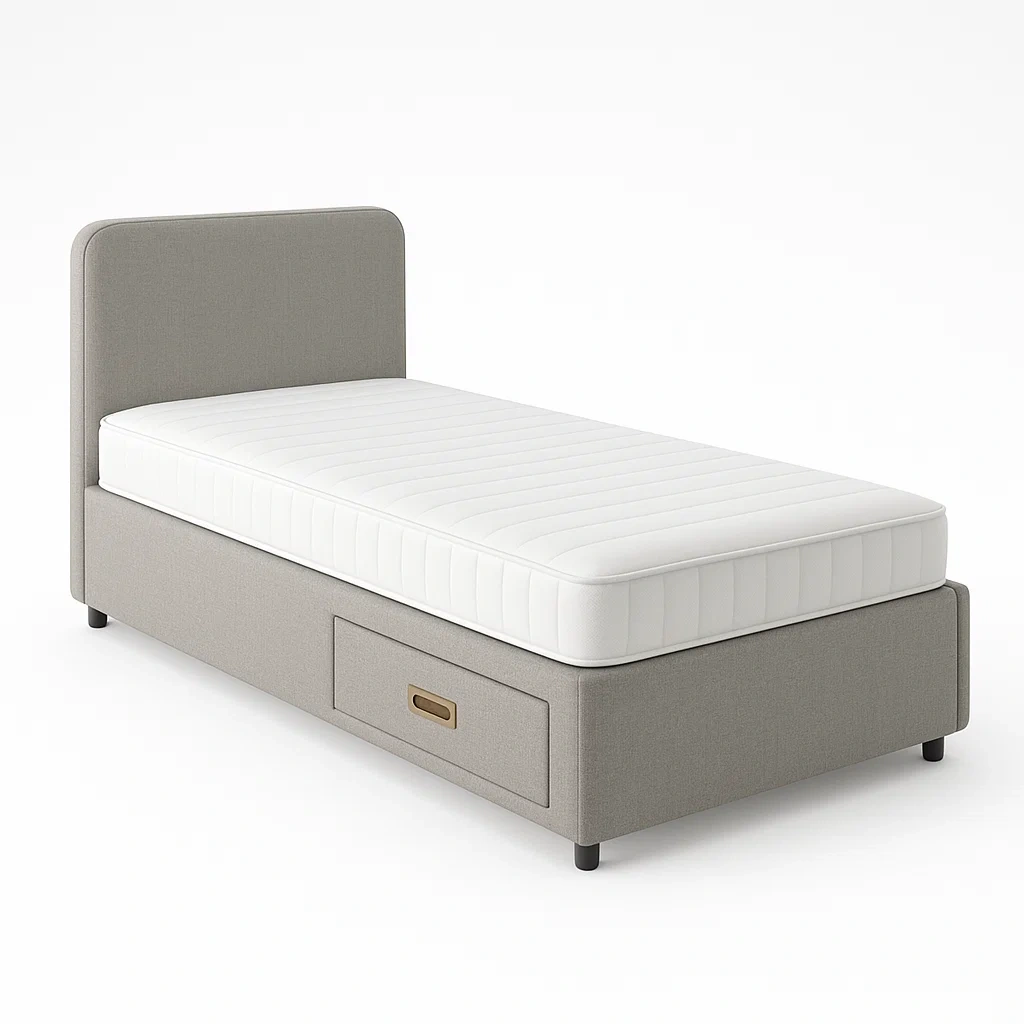 Bett mit Stauraum,Einzelbett mit Bettkasten-HOMARONE