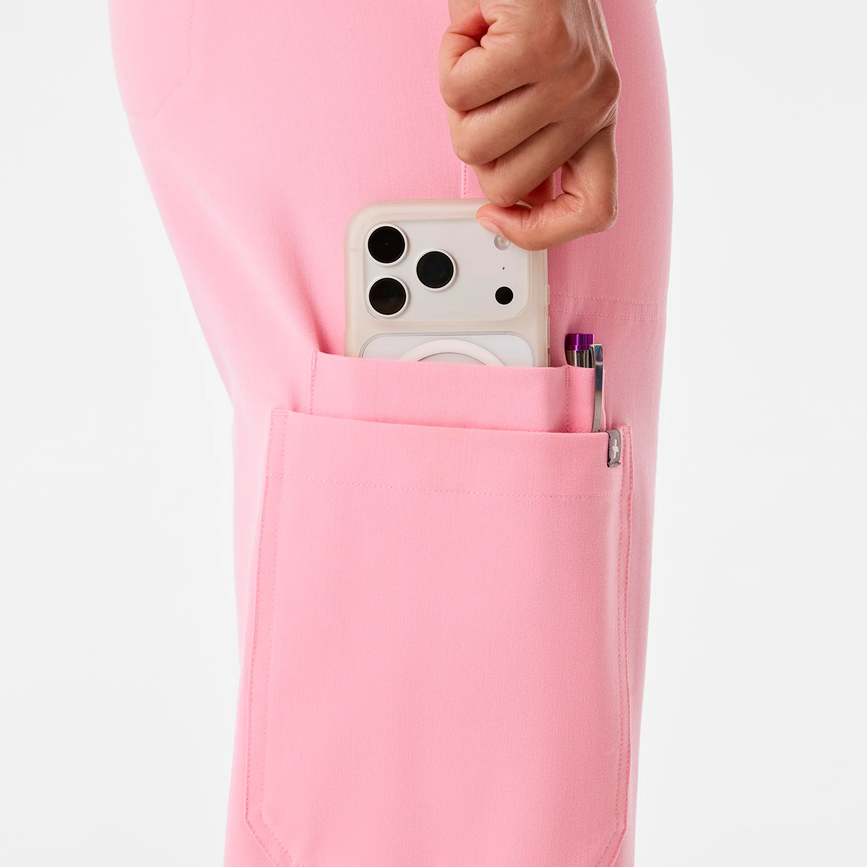 Isabel High-Rise Wide-Leg Scrub Pant - Fight Club Pink - 7