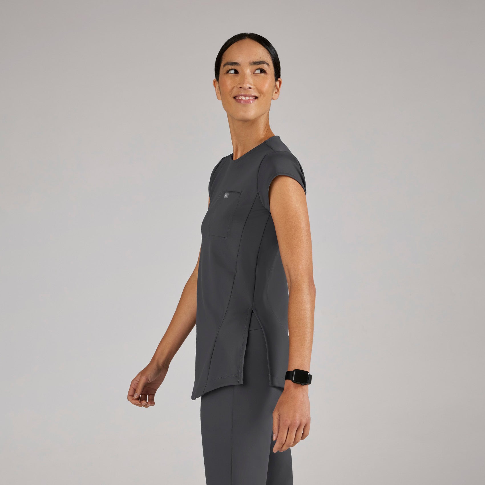 Alma Slim Crewneck Tunic Scrub Top - 32