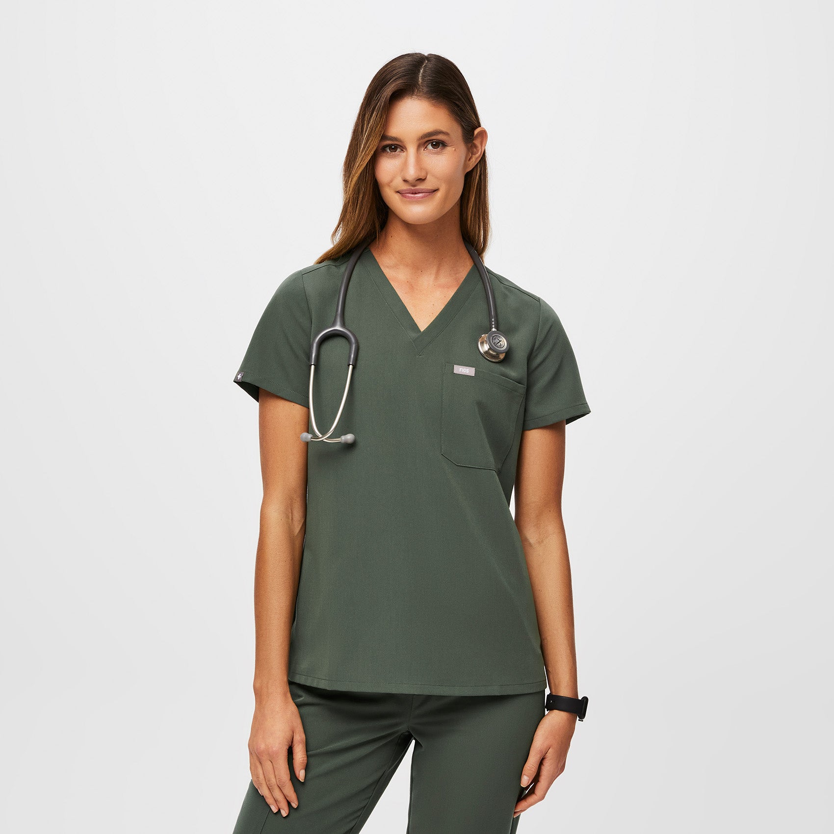 Catarina One-Pocket Scrub Top™ - Black