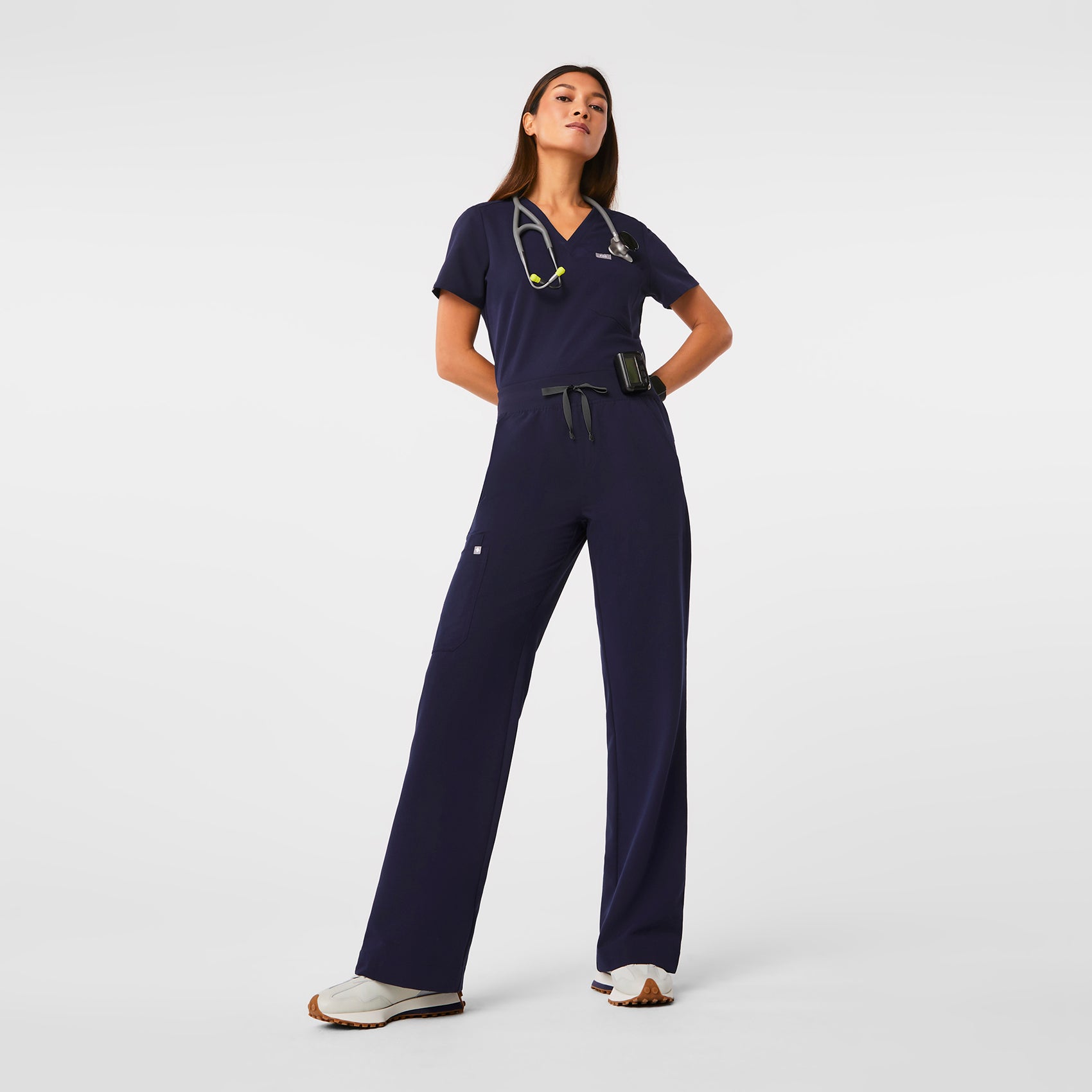 High Waisted Isabel Wide Leg Scrub Pants - 16