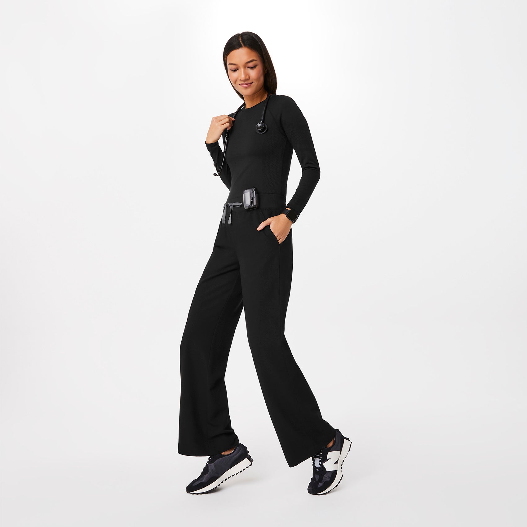High Waisted Isabel Wide Leg Scrub Pants - 8