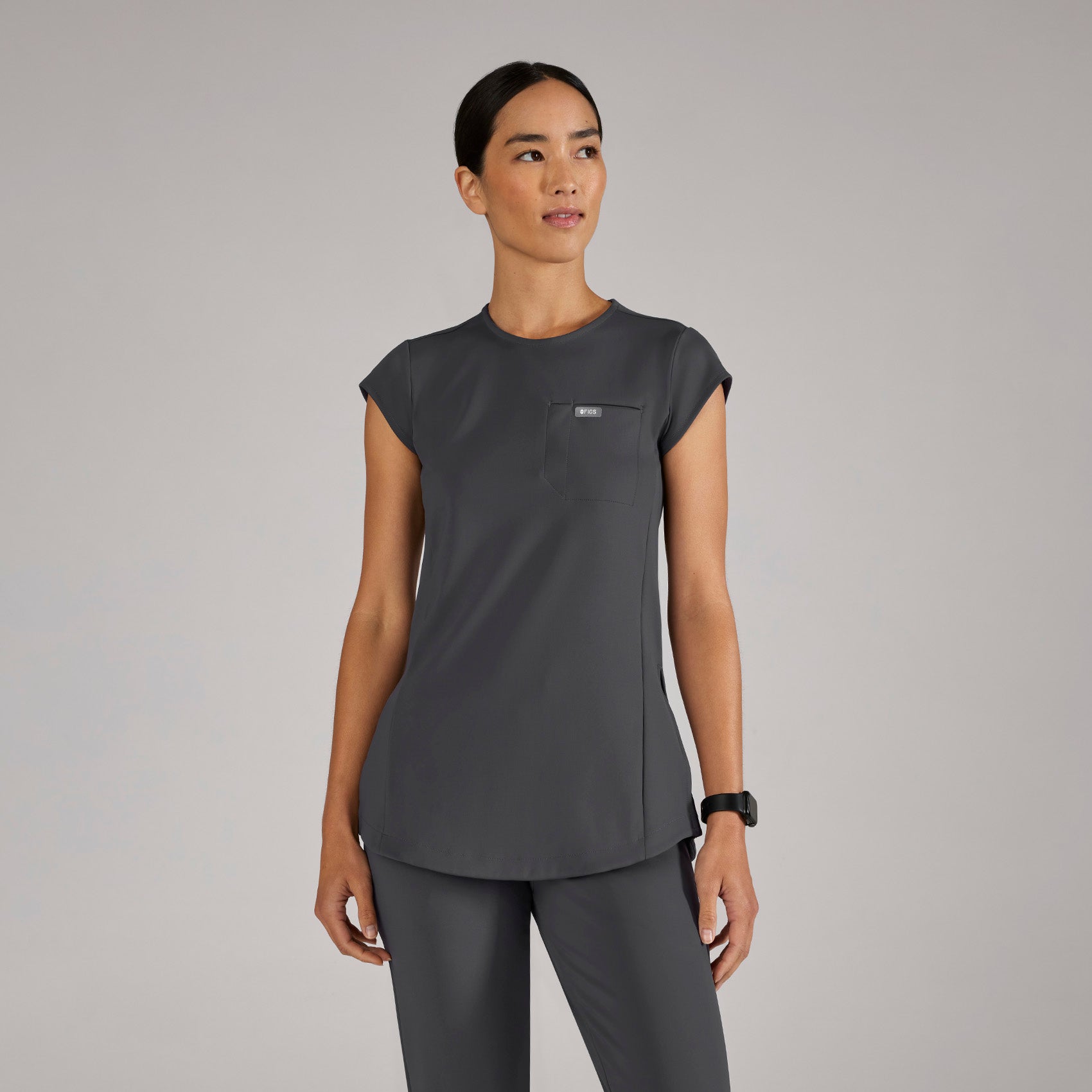 Alma Slim Crewneck Tunic Scrub Top - 31