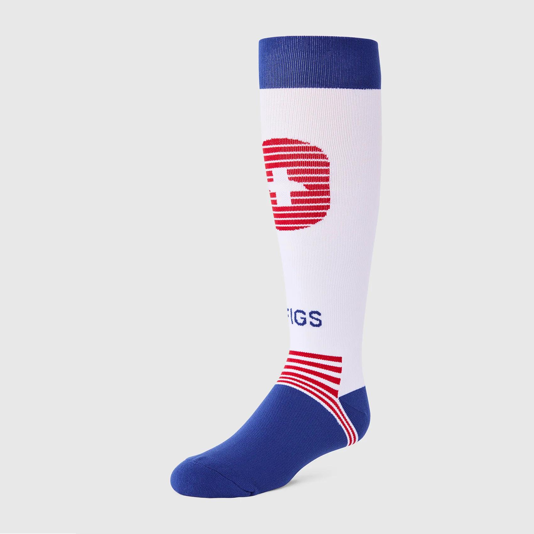 FIGS Compression Socks - Striped/Winning Blue