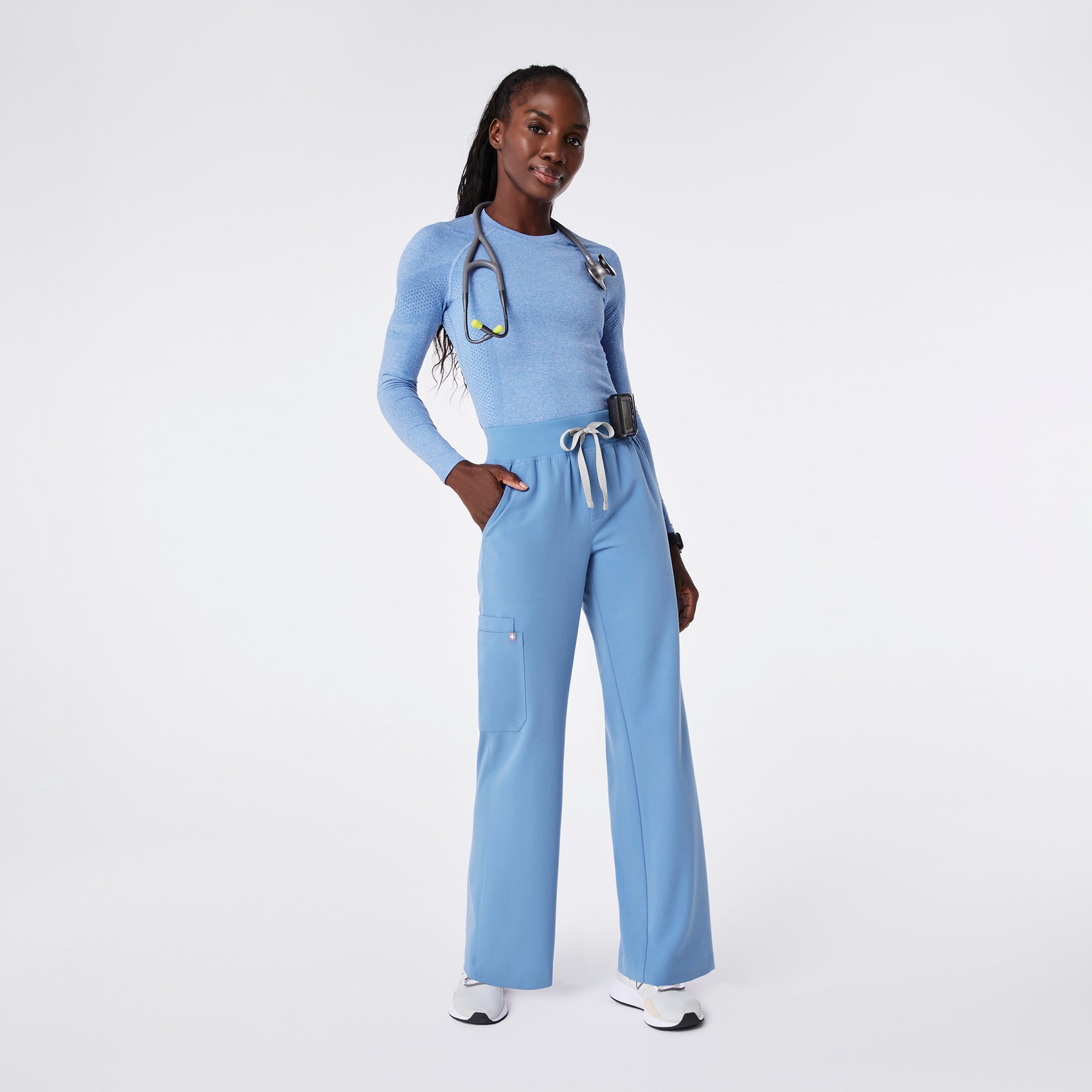 High Waisted Isabel Wide Leg Scrub Pants - 24